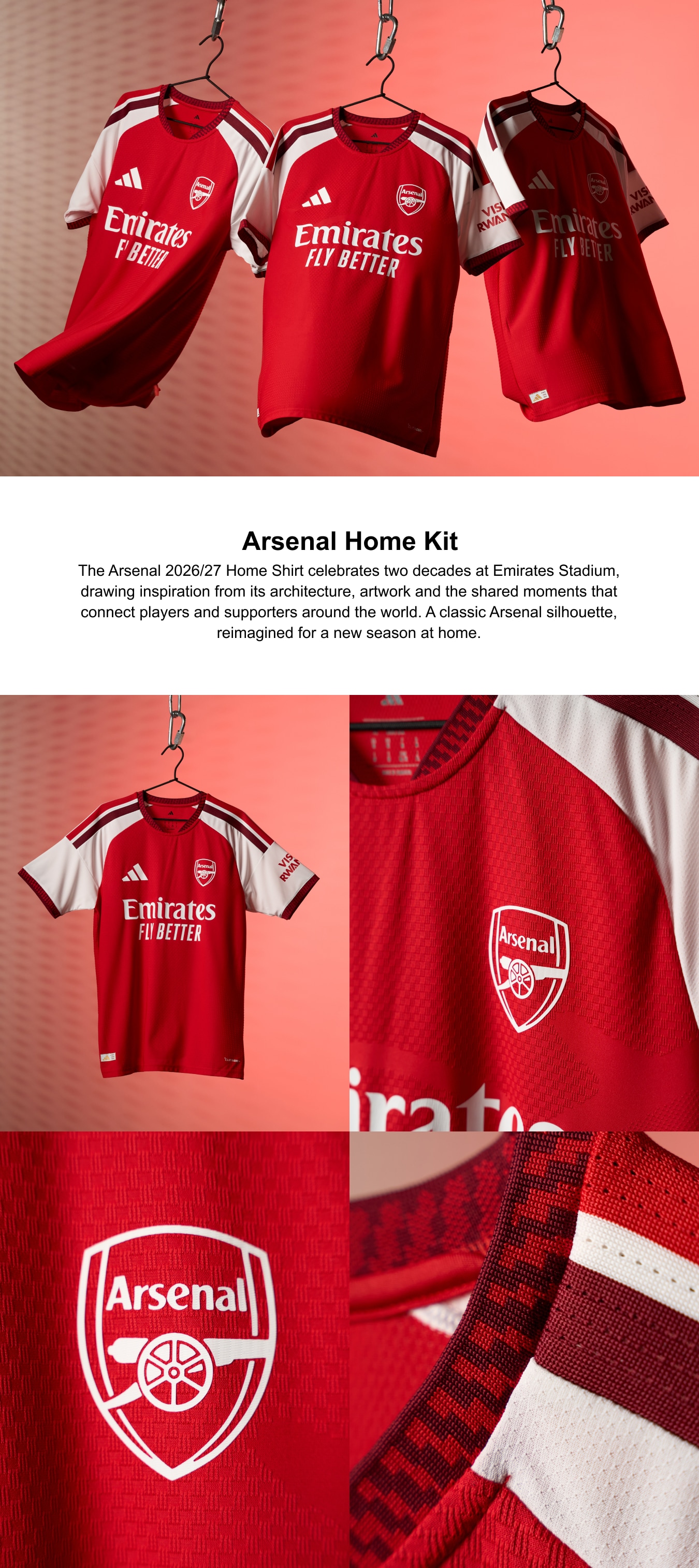Arsenal adidas Home Shirt 2026-27
